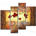 4 Panels Maple Painting Manually Oil Painting